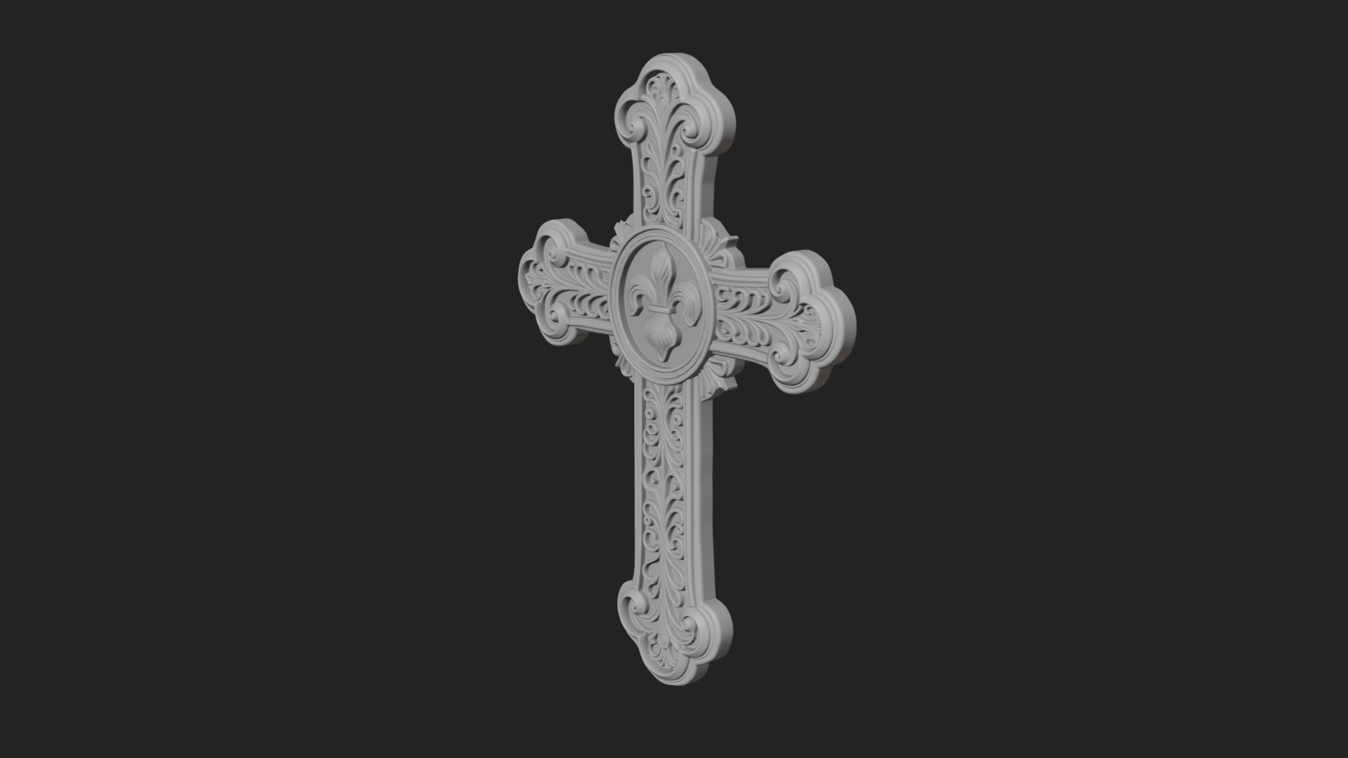 Carved Relief Wall Cross Design 47 3D Print Model 3D Model