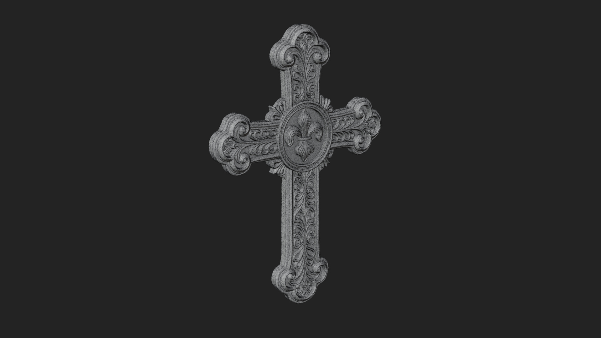 Carved Relief Wall Cross Design 47 3D Print Model 3D Model