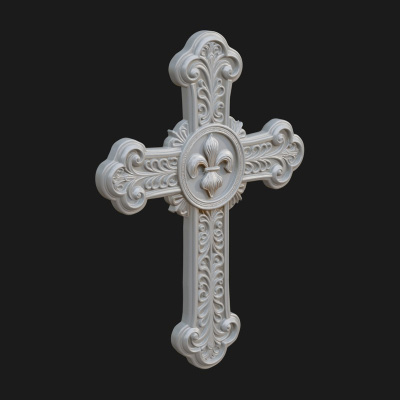 Carved Relief Wall Cross Design 47 3D Print Model