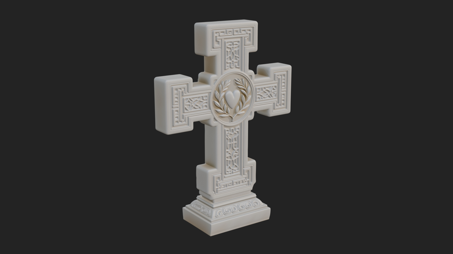 Carved Relief Wall Cross Design 471 3D Print Model 3D Model