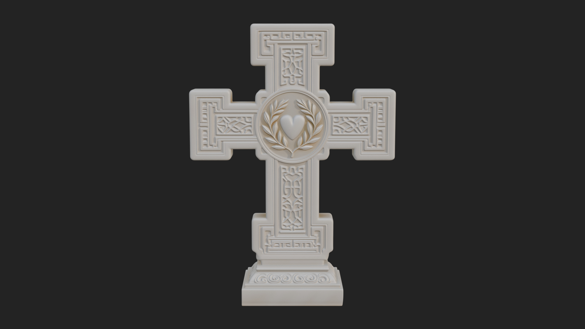 Carved Relief Wall Cross Design 471 3D Print Model 3D Model