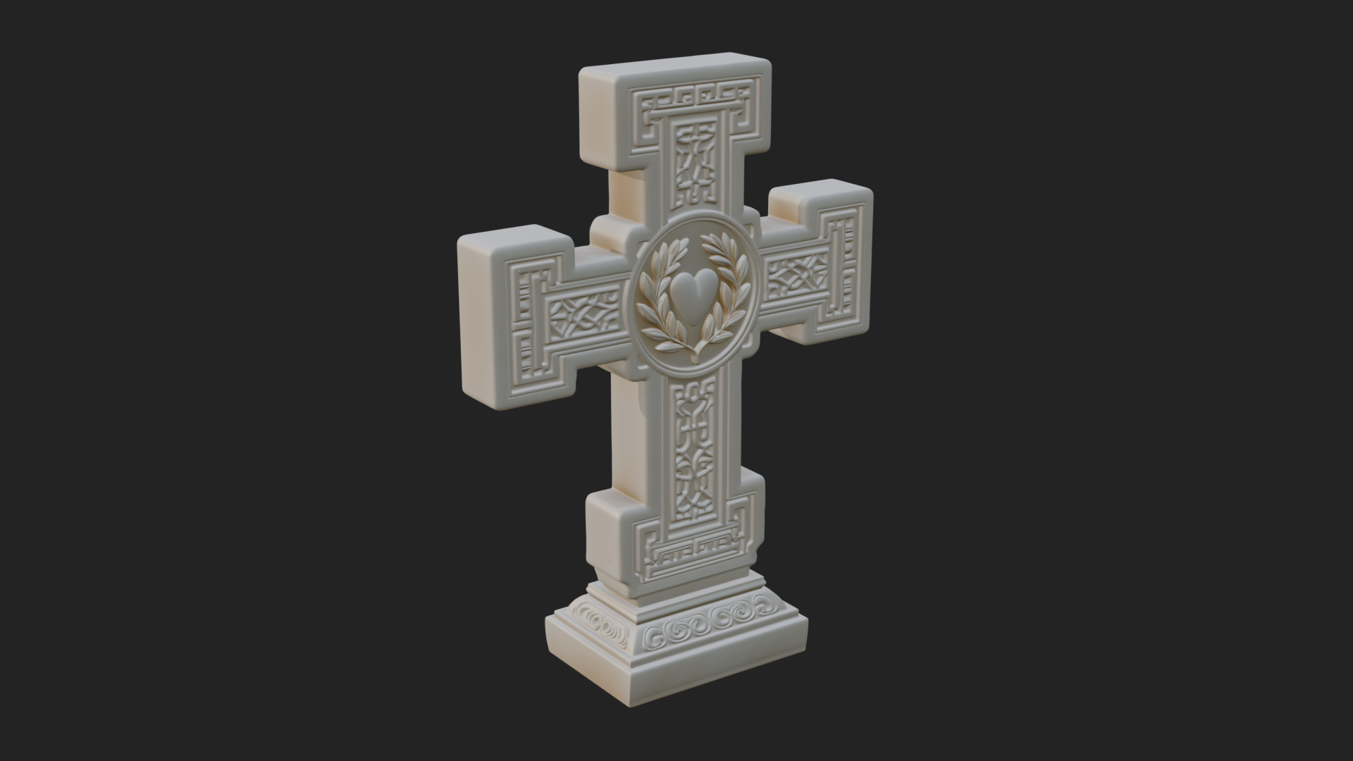 Carved Relief Wall Cross Design 471 3D Print Model 3D Model