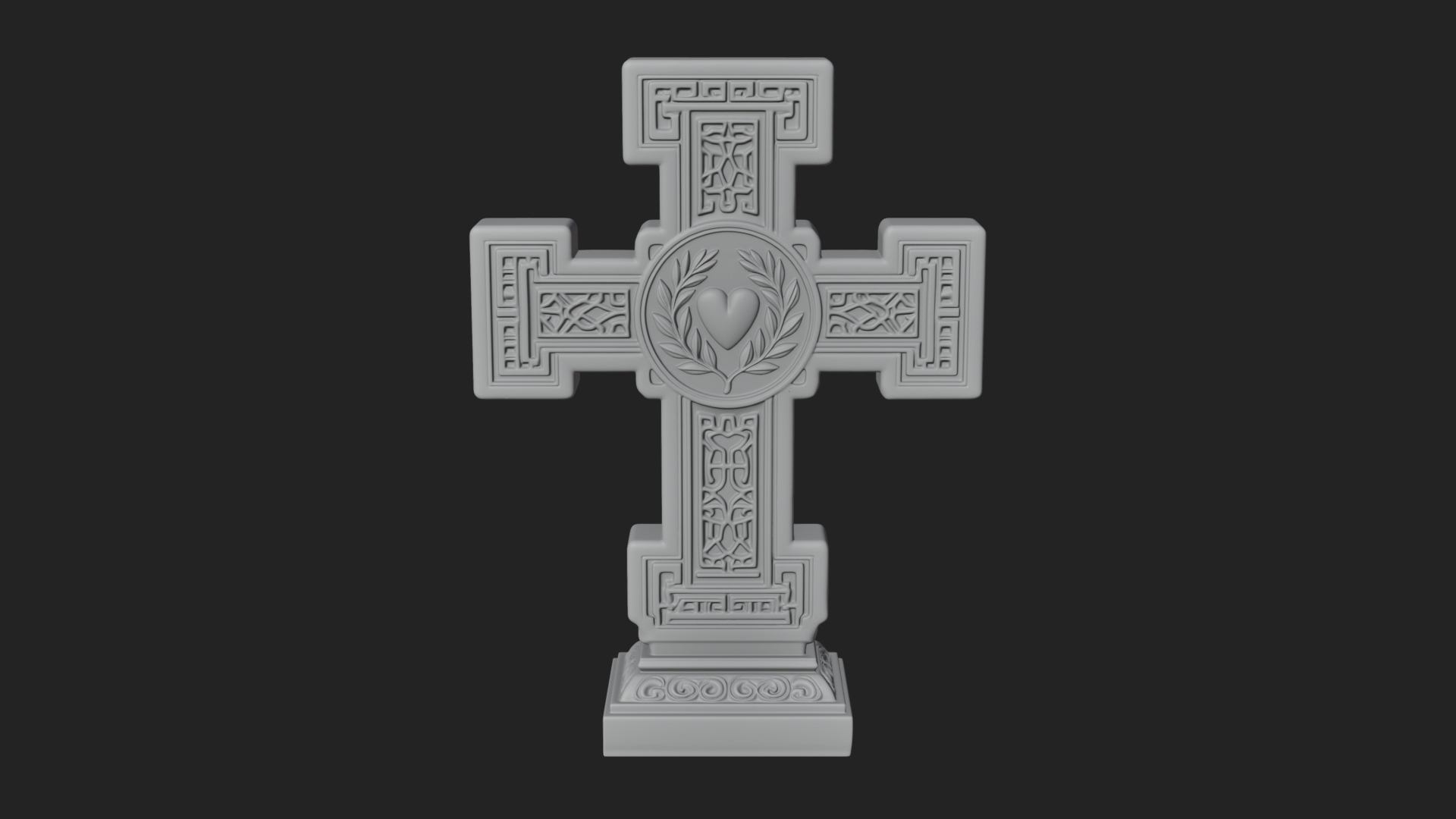 Carved Relief Wall Cross Design 471 3D Print Model 3D Model