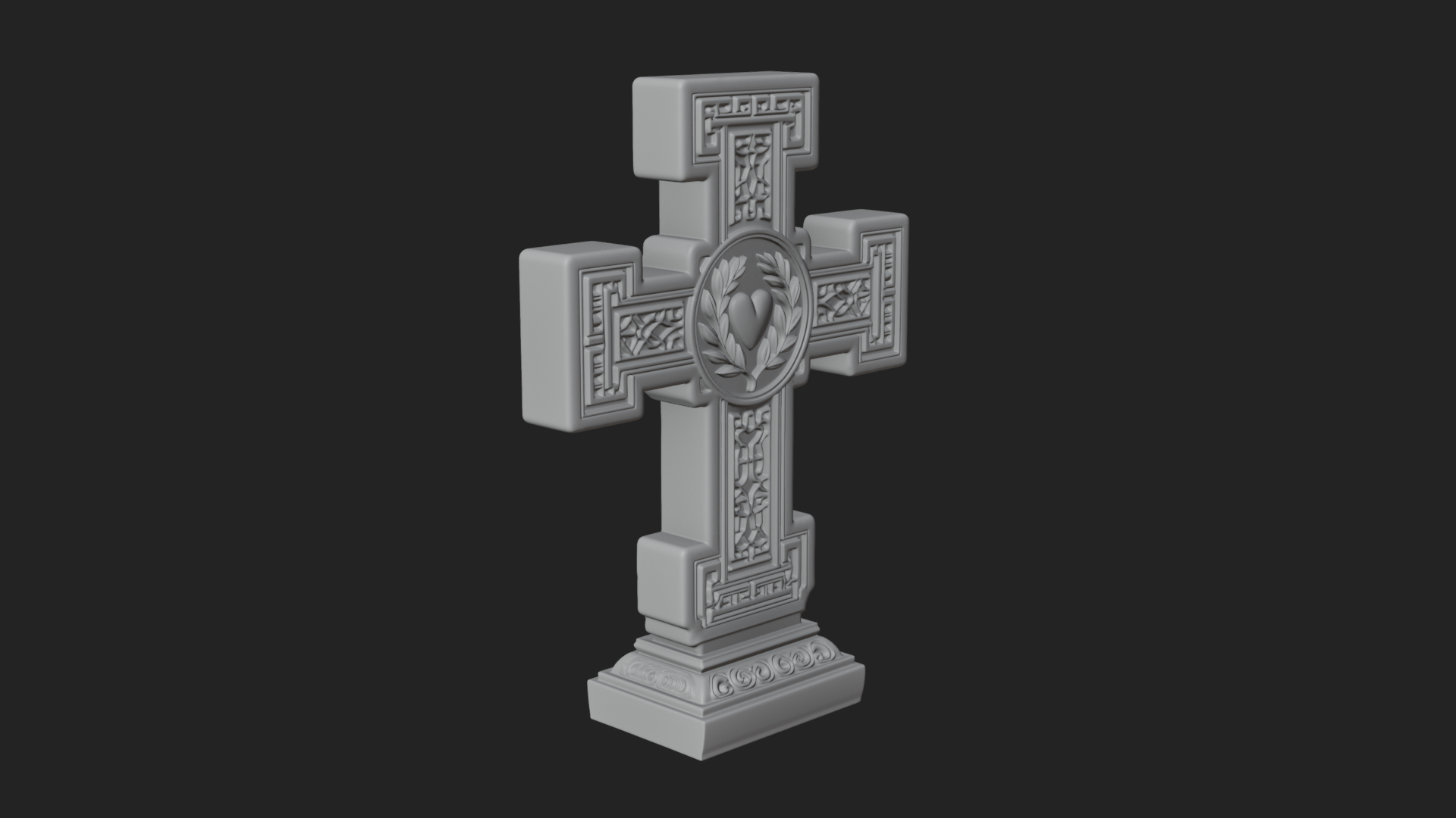 Carved Relief Wall Cross Design 471 3D Print Model 3D Model