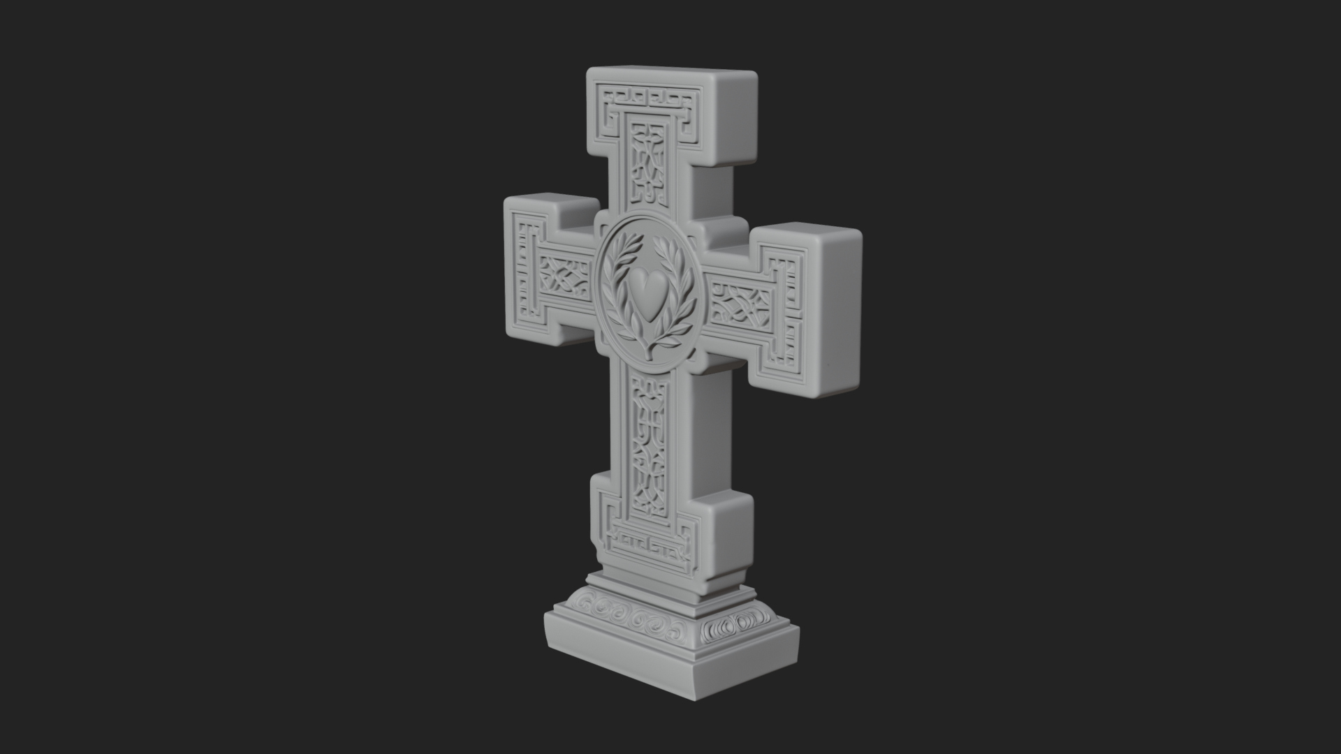 Carved Relief Wall Cross Design 471 3D Print Model 3D Model