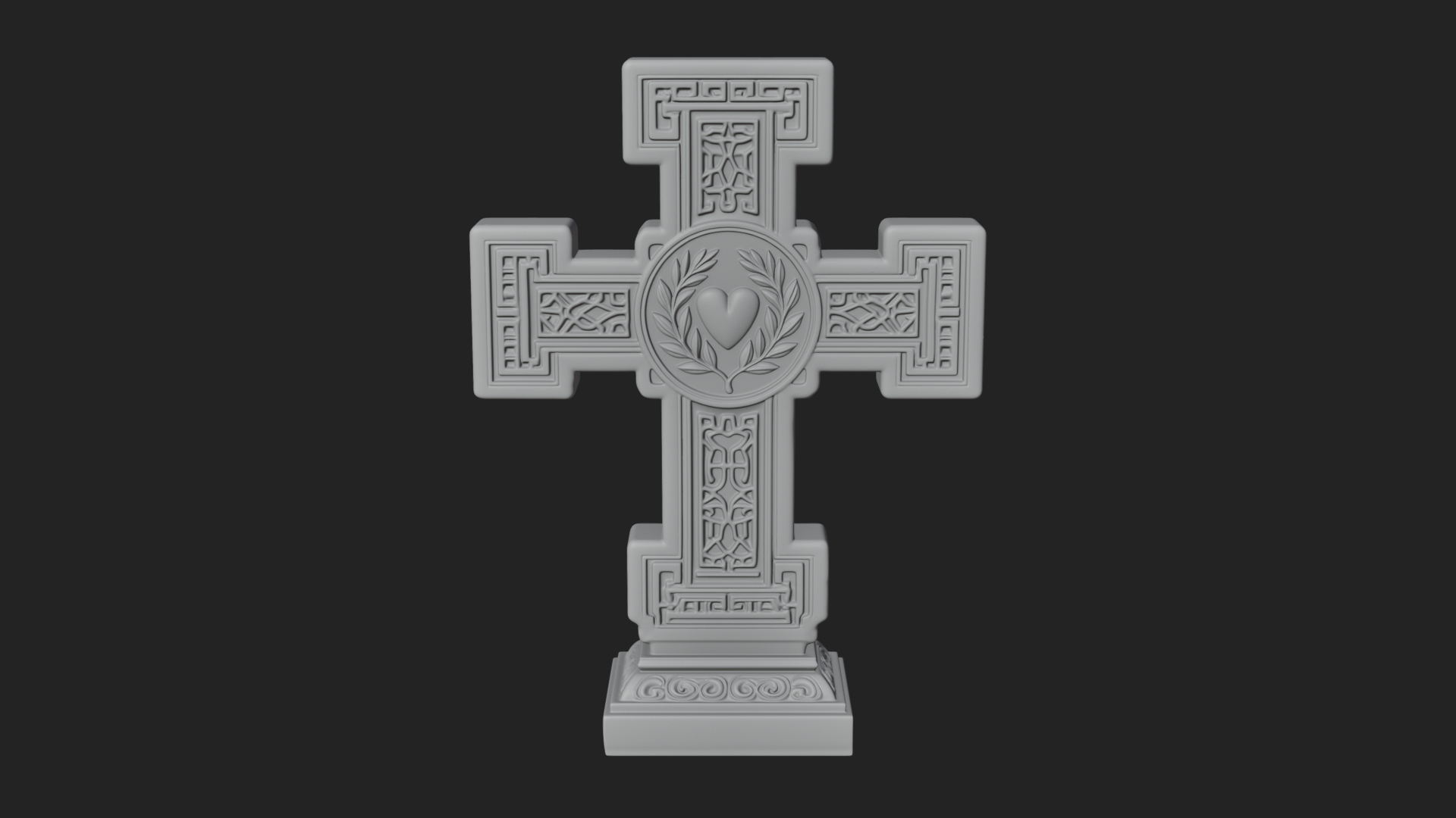 Carved Relief Wall Cross Design 471 3D Print Model 3D Model