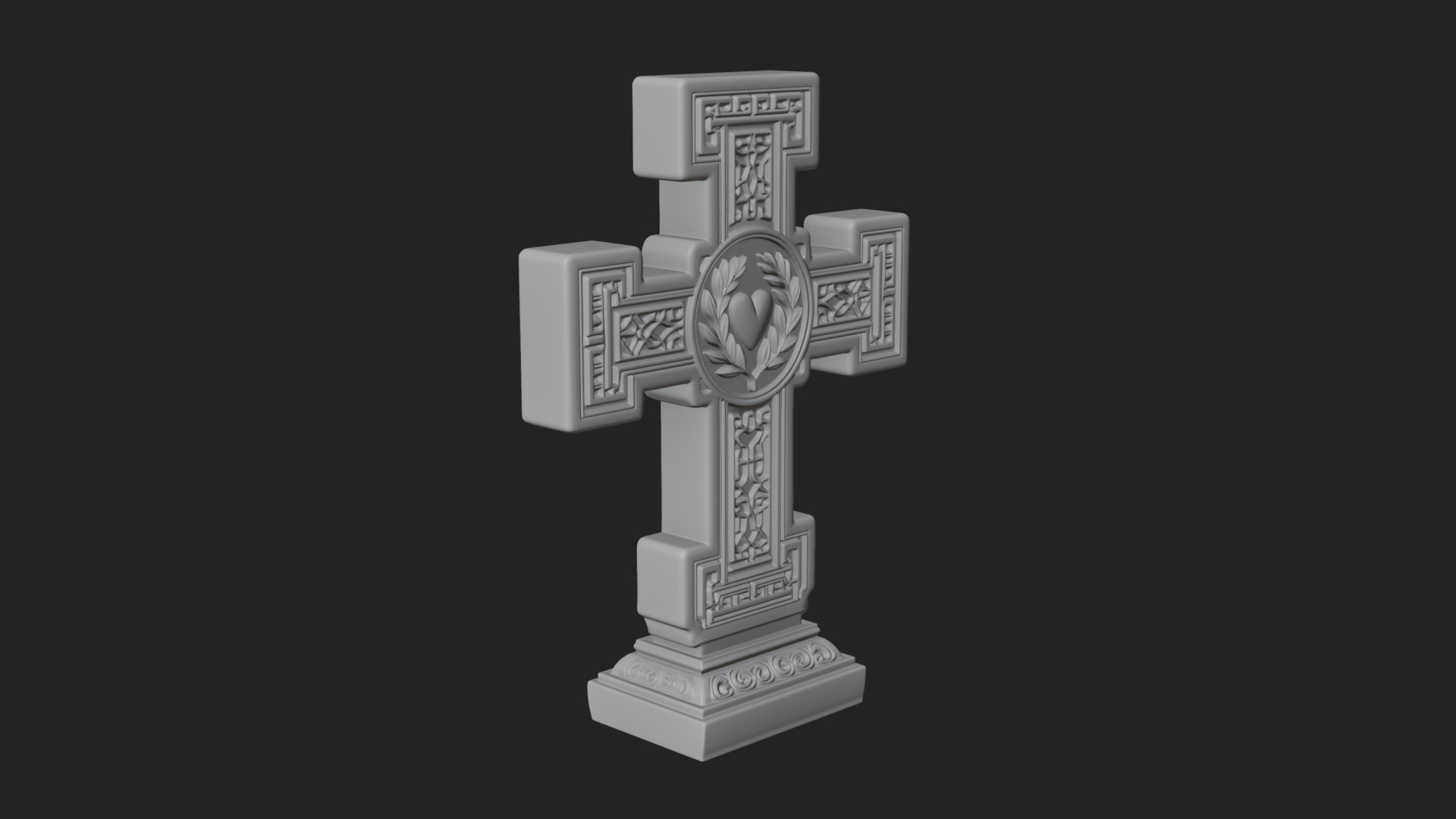 Carved Relief Wall Cross Design 471 3D Print Model 3D Model