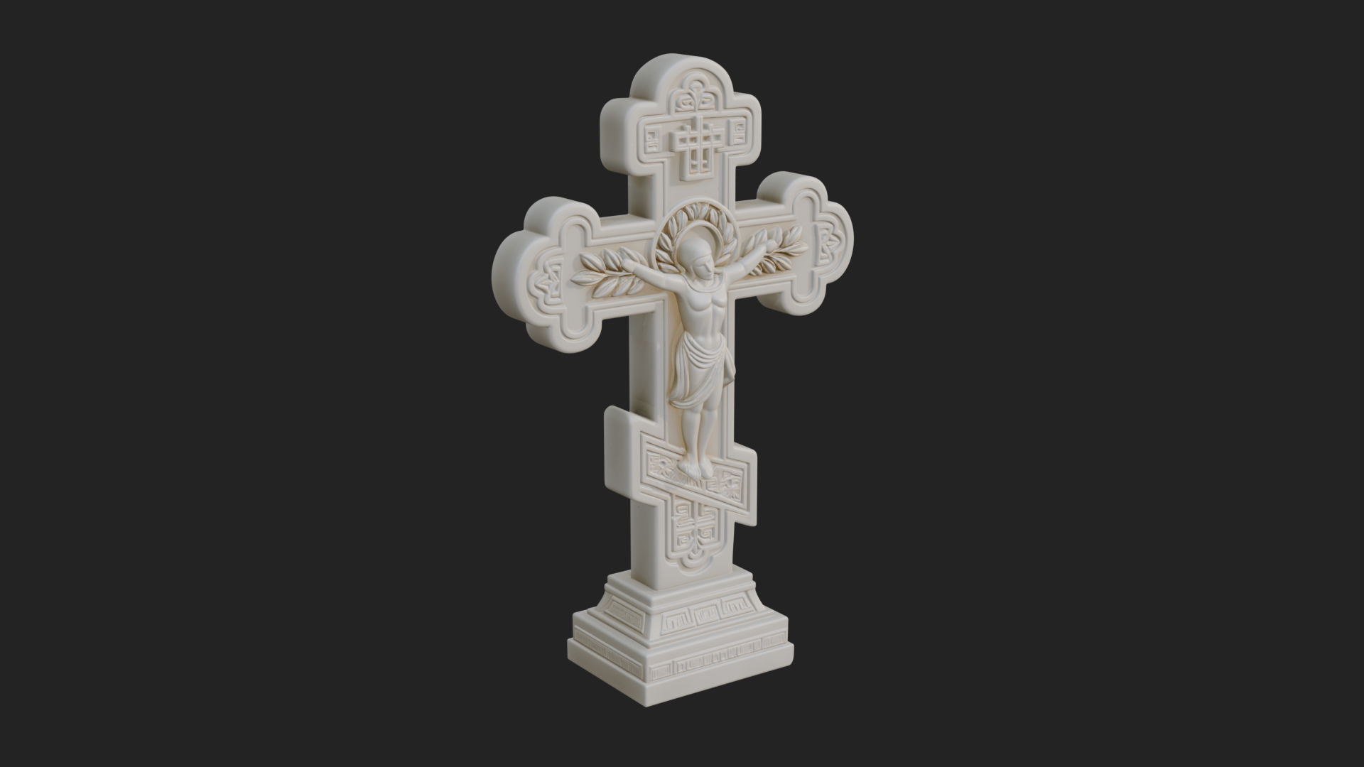 Carved Relief Wall Cross Design 472 3D Print Model 3D Model