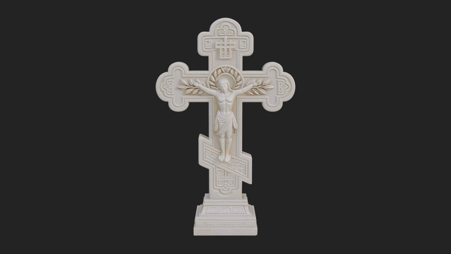 Carved Relief Wall Cross Design 472 3D Print Model 3D Model