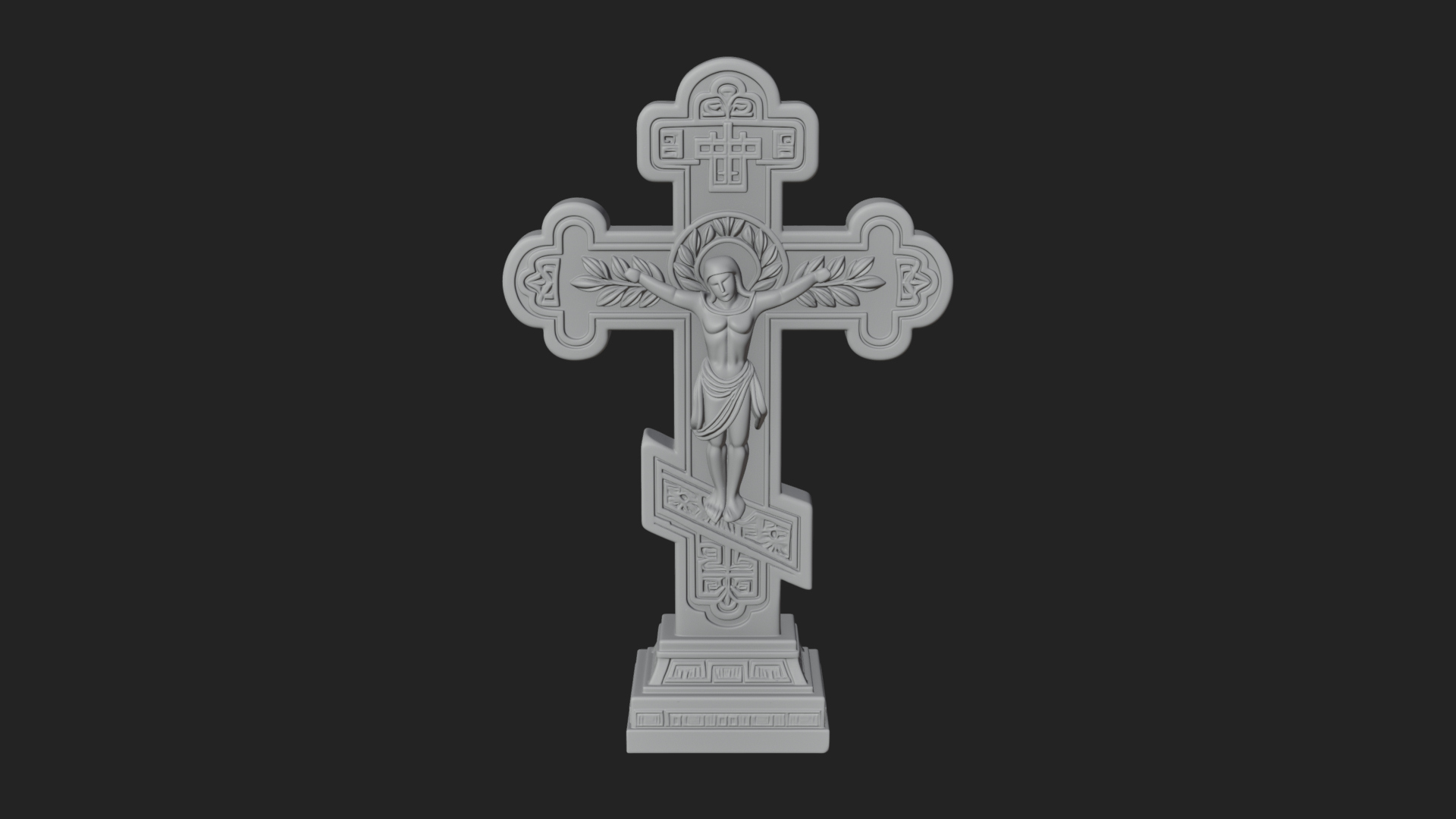 Carved Relief Wall Cross Design 472 3D Print Model 3D Model