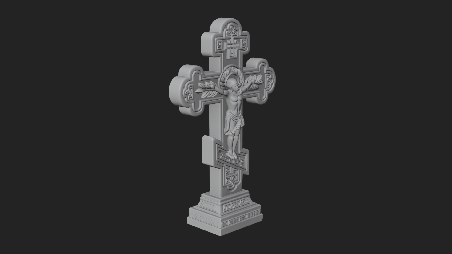 Carved Relief Wall Cross Design 472 3D Print Model 3D Model