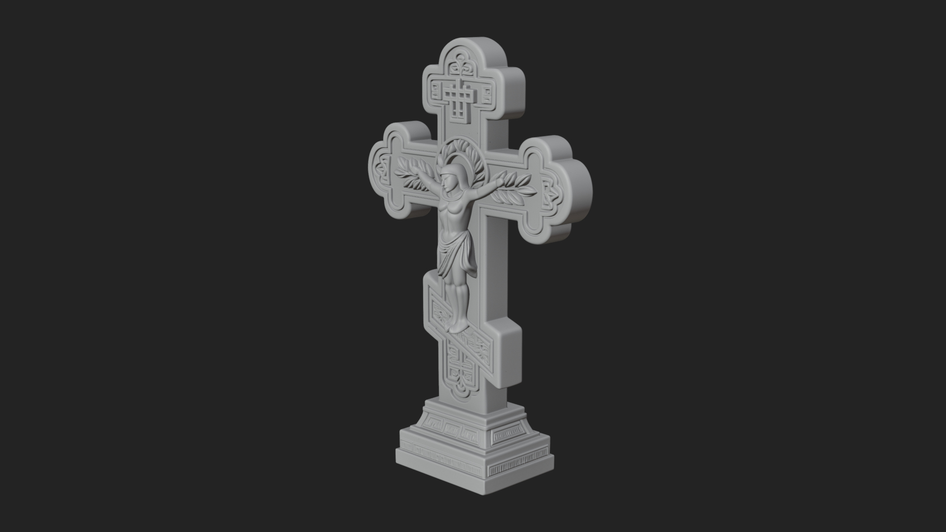 Carved Relief Wall Cross Design 472 3D Print Model 3D Model