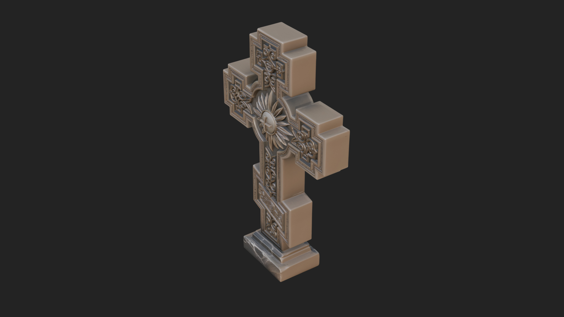 Carved Relief Wall Cross Design 473 3D Print Model 3D Model