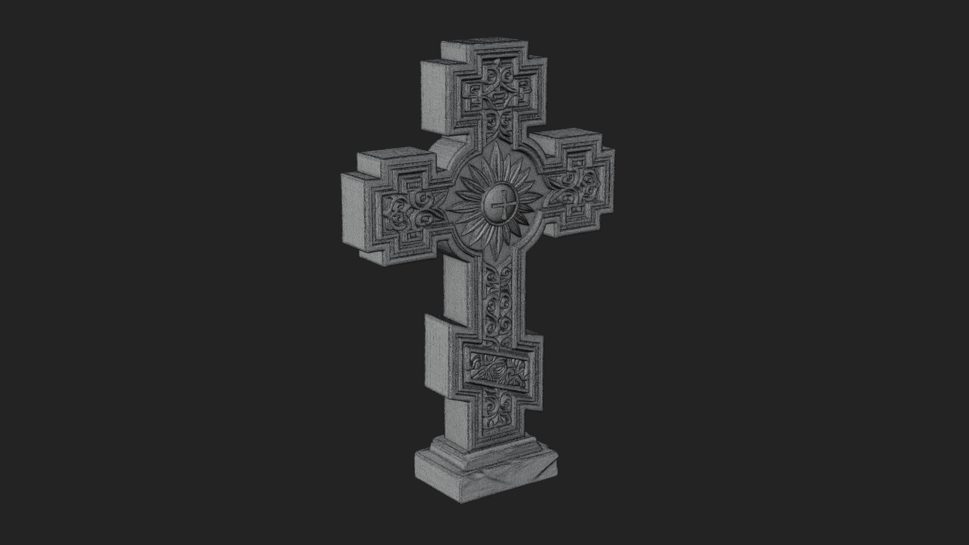 Carved Relief Wall Cross Design 473 3D Print Model 3D Model