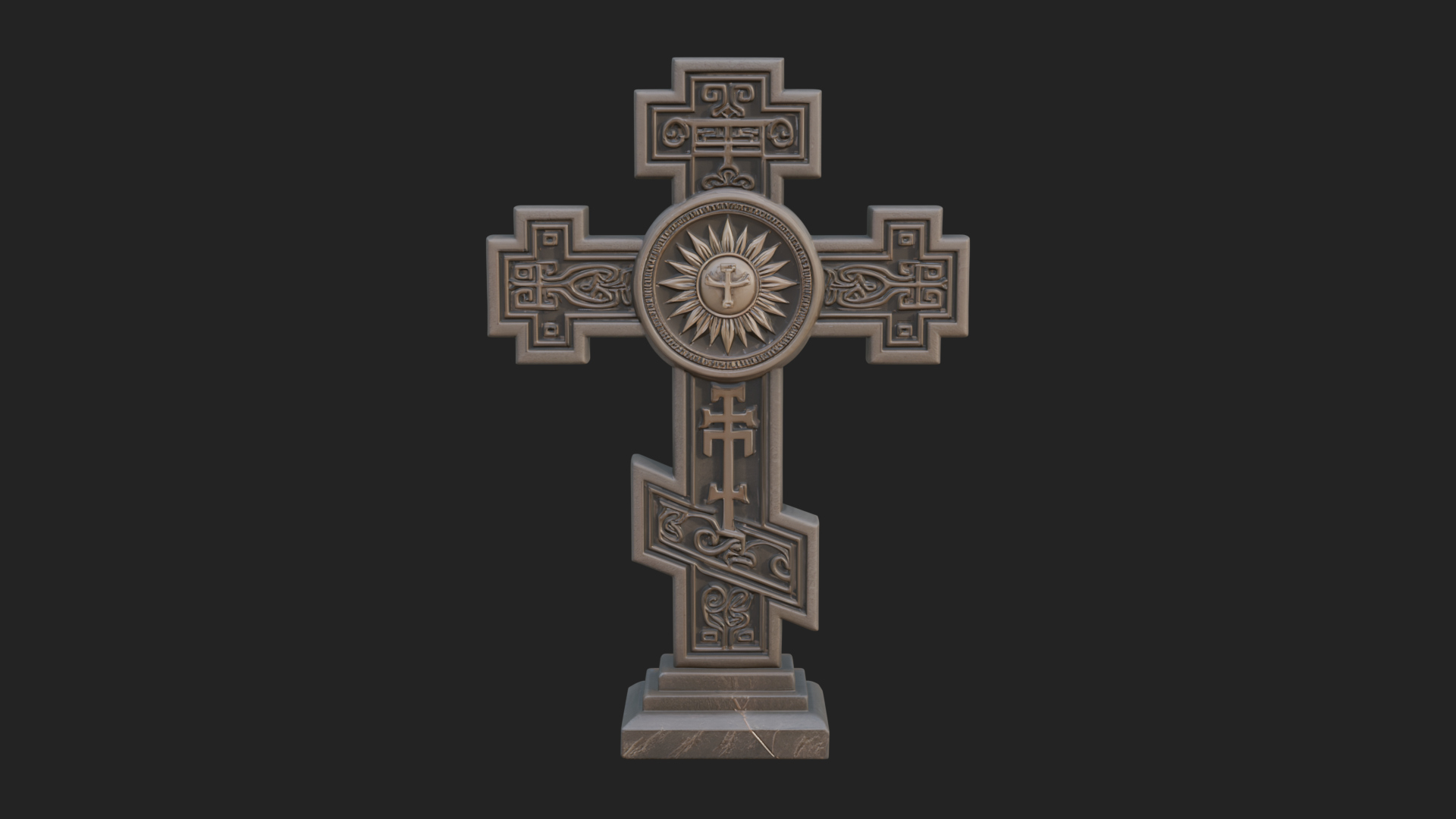 Carved Relief Wall Cross Design 474 3D Print Model 3D Model