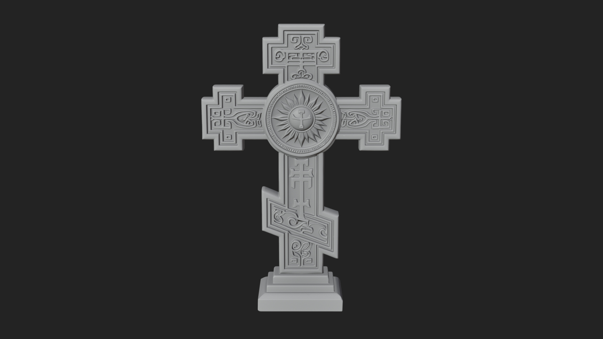 Carved Relief Wall Cross Design 474 3D Print Model 3D Model