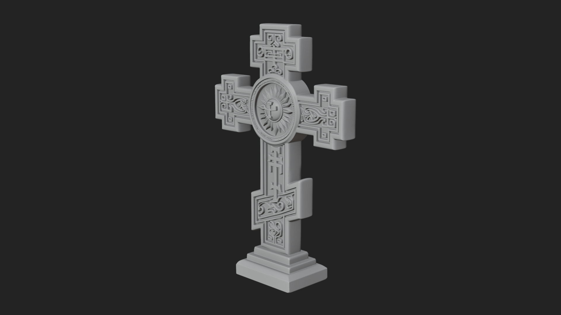 Carved Relief Wall Cross Design 474 3D Print Model 3D Model