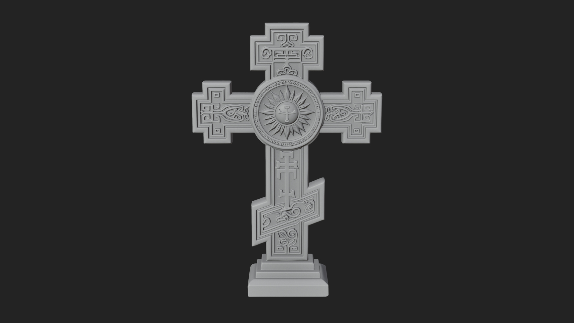Carved Relief Wall Cross Design 474 3D Print Model 3D Model