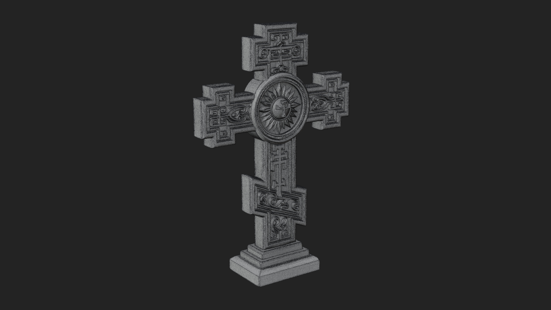 Carved Relief Wall Cross Design 474 3D Print Model 3D Model