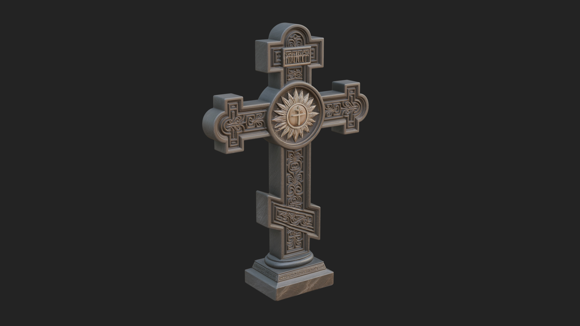Carved Relief Wall Cross Design 476 3D Print Model 3D Model