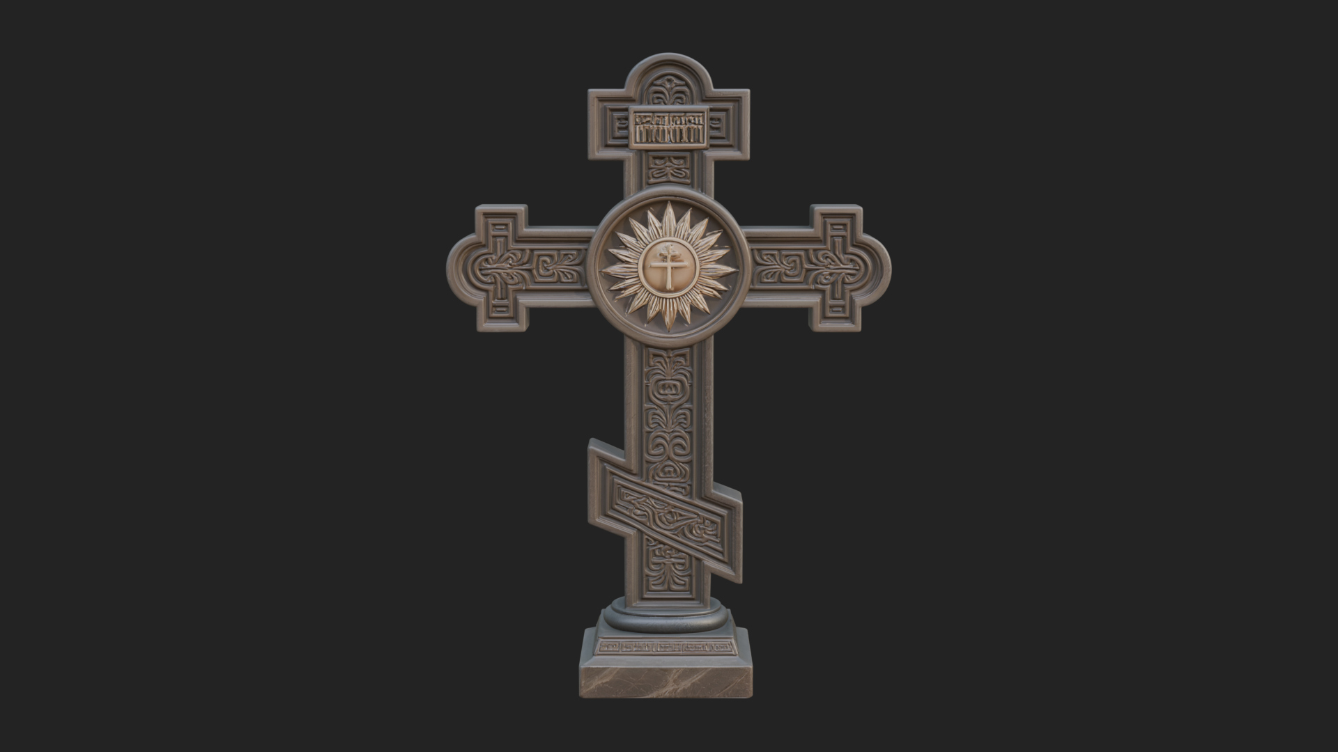 Carved Relief Wall Cross Design 476 3D Print Model 3D Model