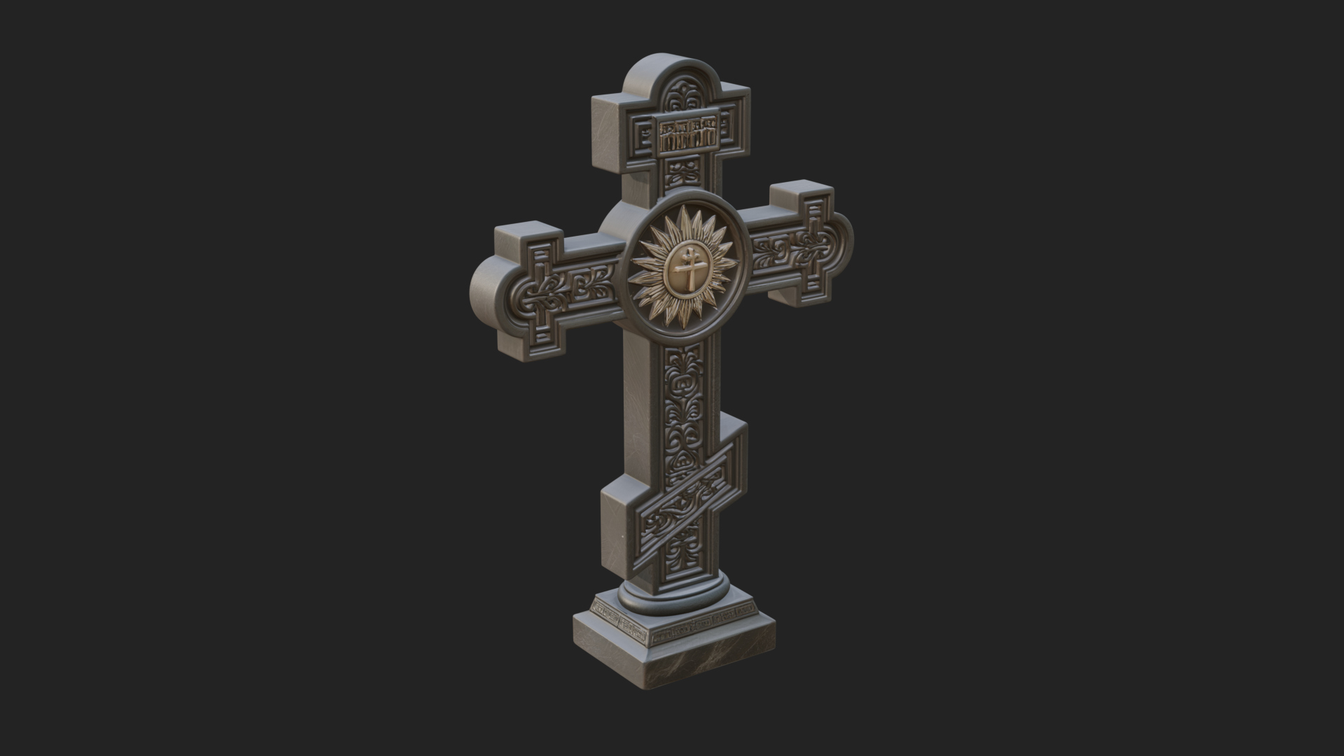 Carved Relief Wall Cross Design 476 3D Print Model 3D Model