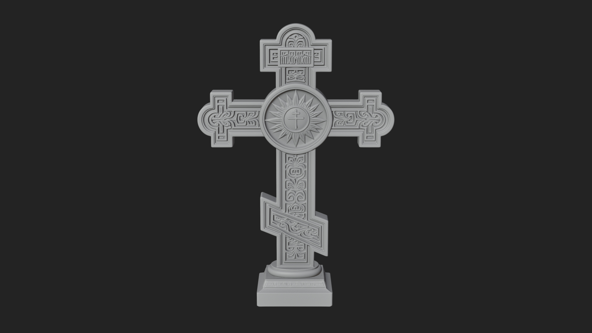 Carved Relief Wall Cross Design 476 3D Print Model 3D Model