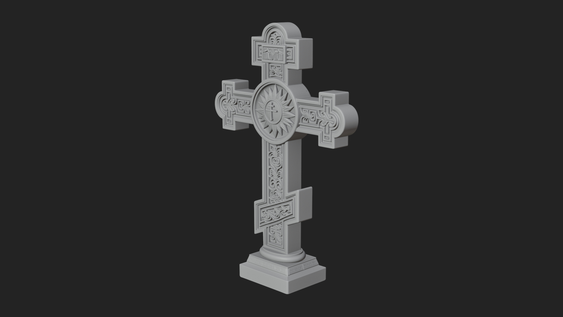 Carved Relief Wall Cross Design 476 3D Print Model 3D Model