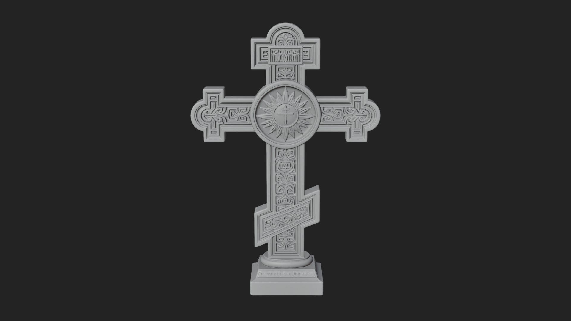 Carved Relief Wall Cross Design 476 3D Print Model 3D Model