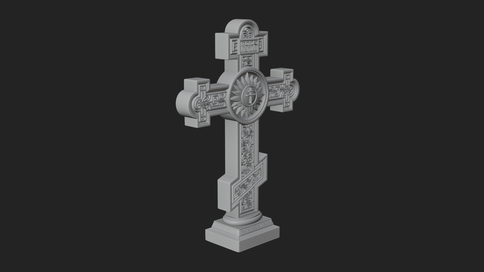 Carved Relief Wall Cross Design 476 3D Print Model 3D Model