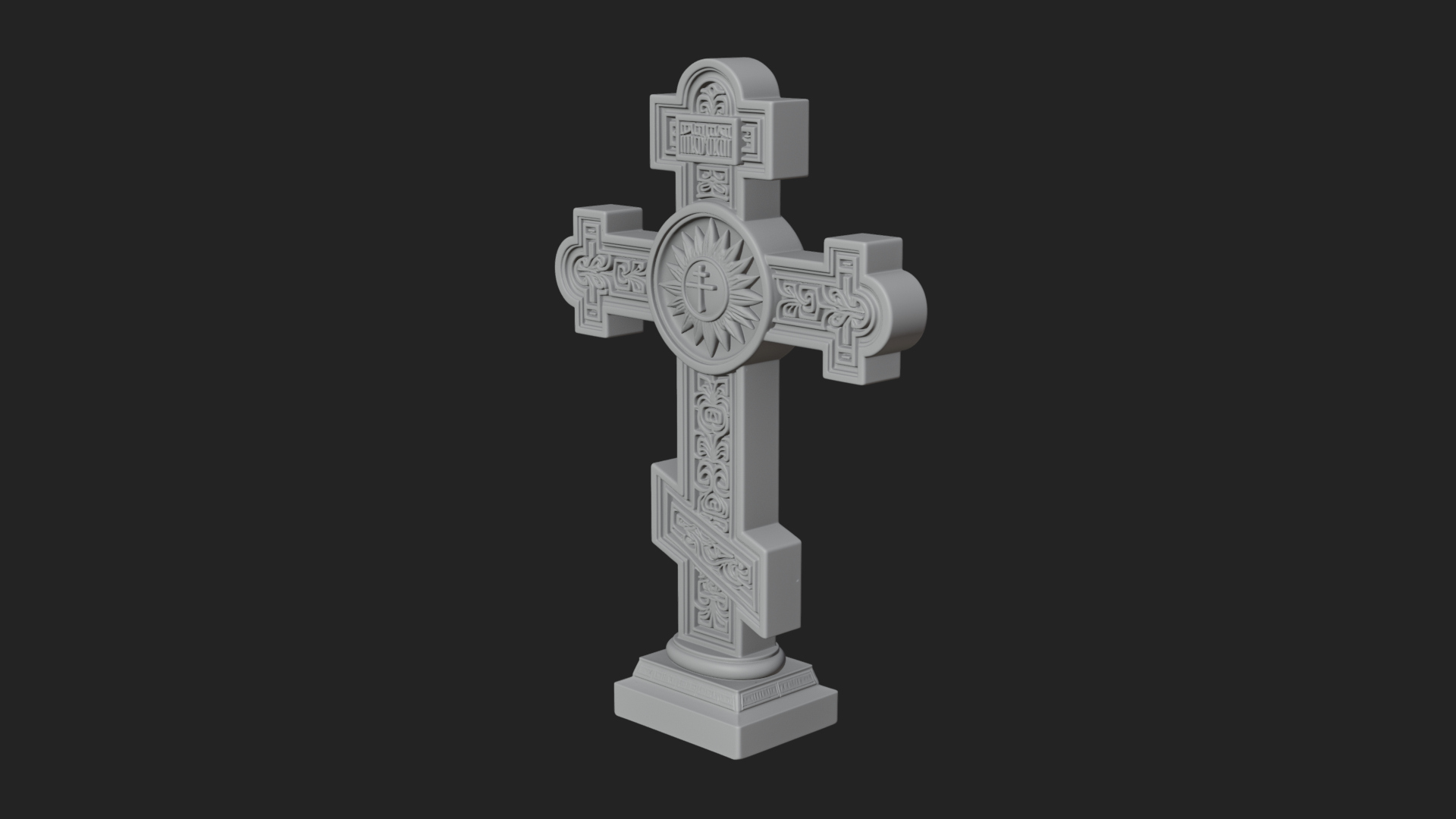 Carved Relief Wall Cross Design 476 3D Print Model 3D Model
