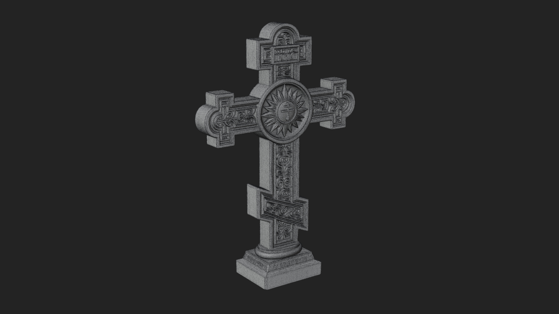 Carved Relief Wall Cross Design 476 3D Print Model 3D Model