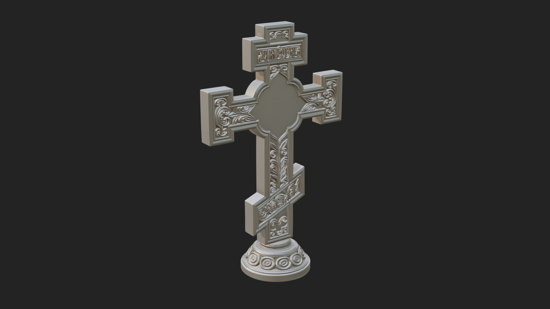 Carved Relief Wall Cross Design 477 3D Print Model 3D Model