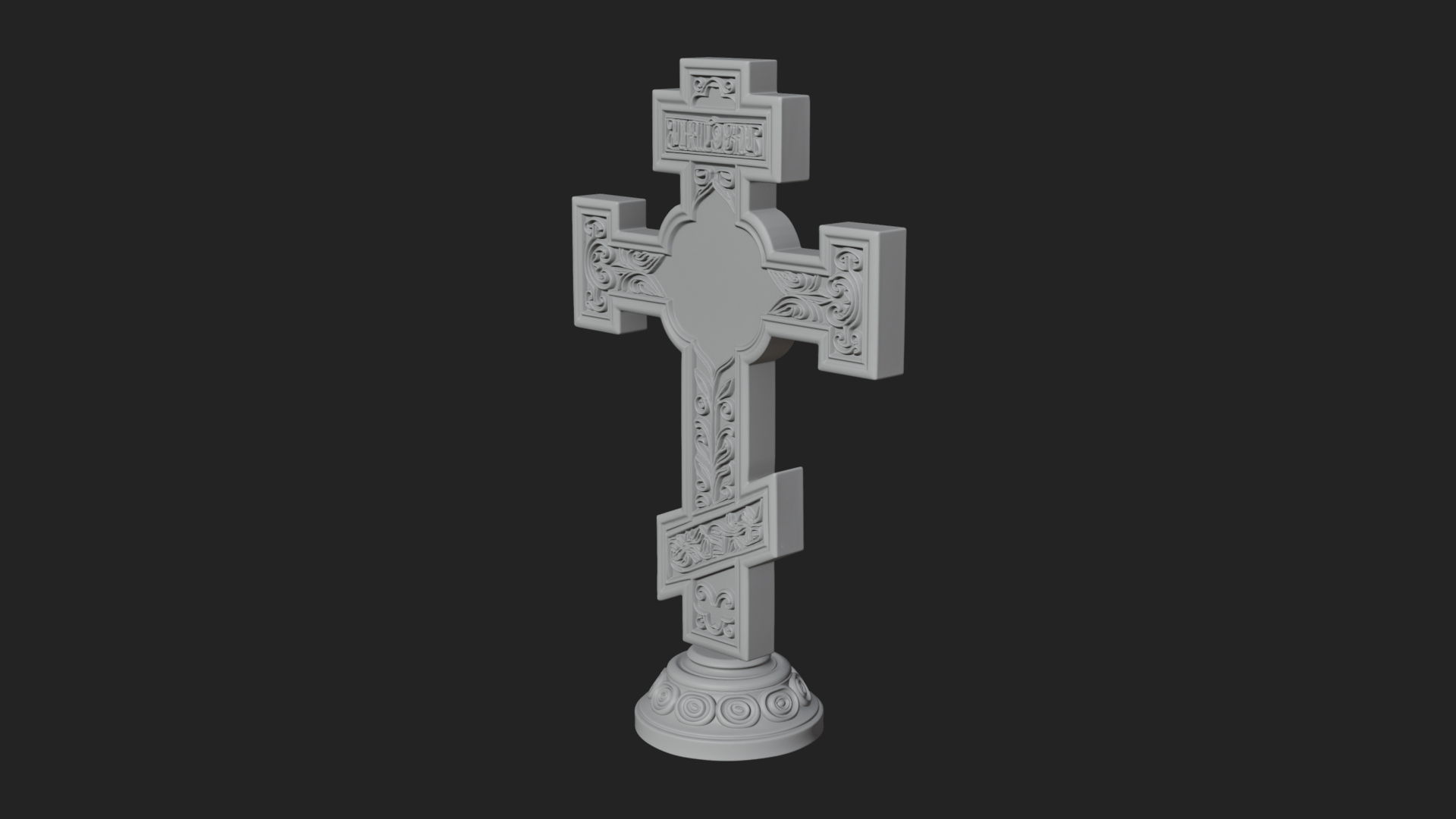Carved Relief Wall Cross Design 477 3D Print Model 3D Model
