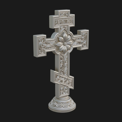 Carved Relief Wall Cross Design 477 3D Print Model