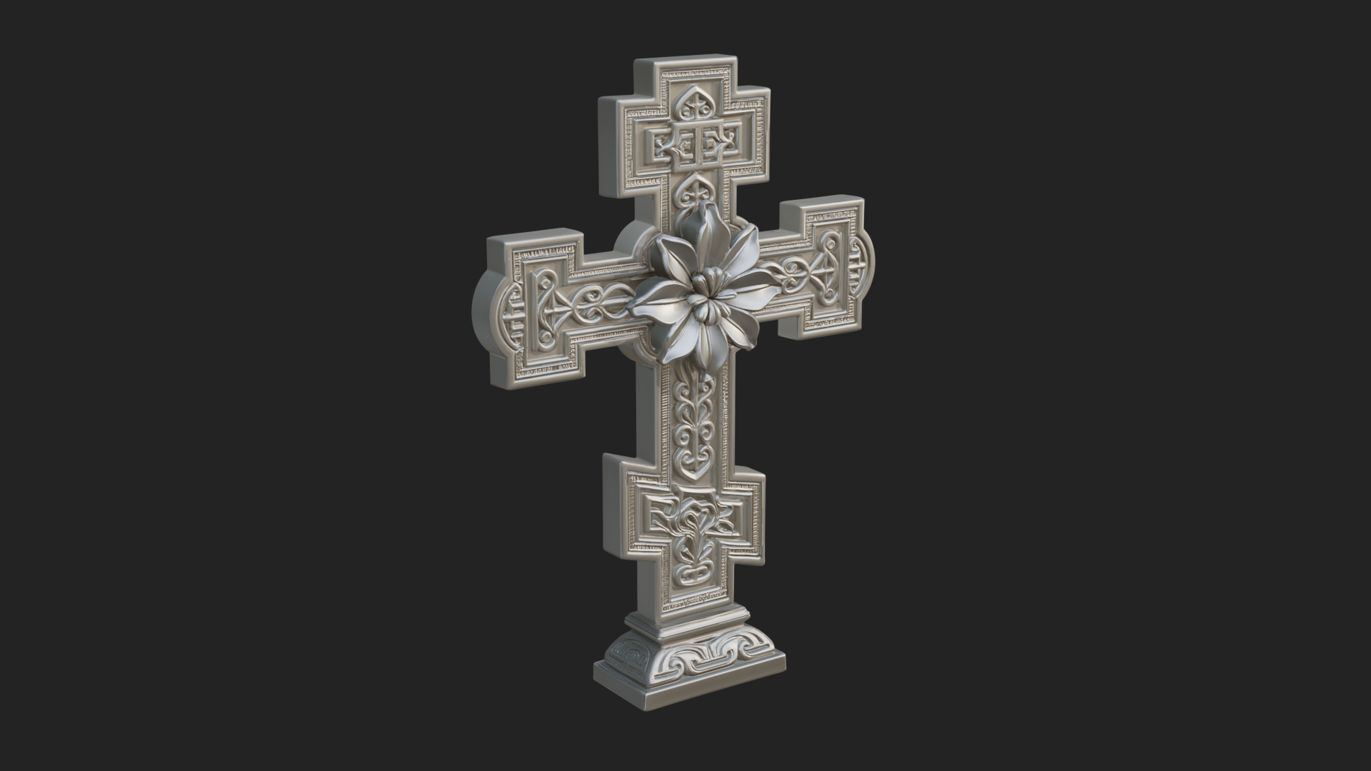 Carved Relief Wall Cross Design 478 3D Print Model 3D Model
