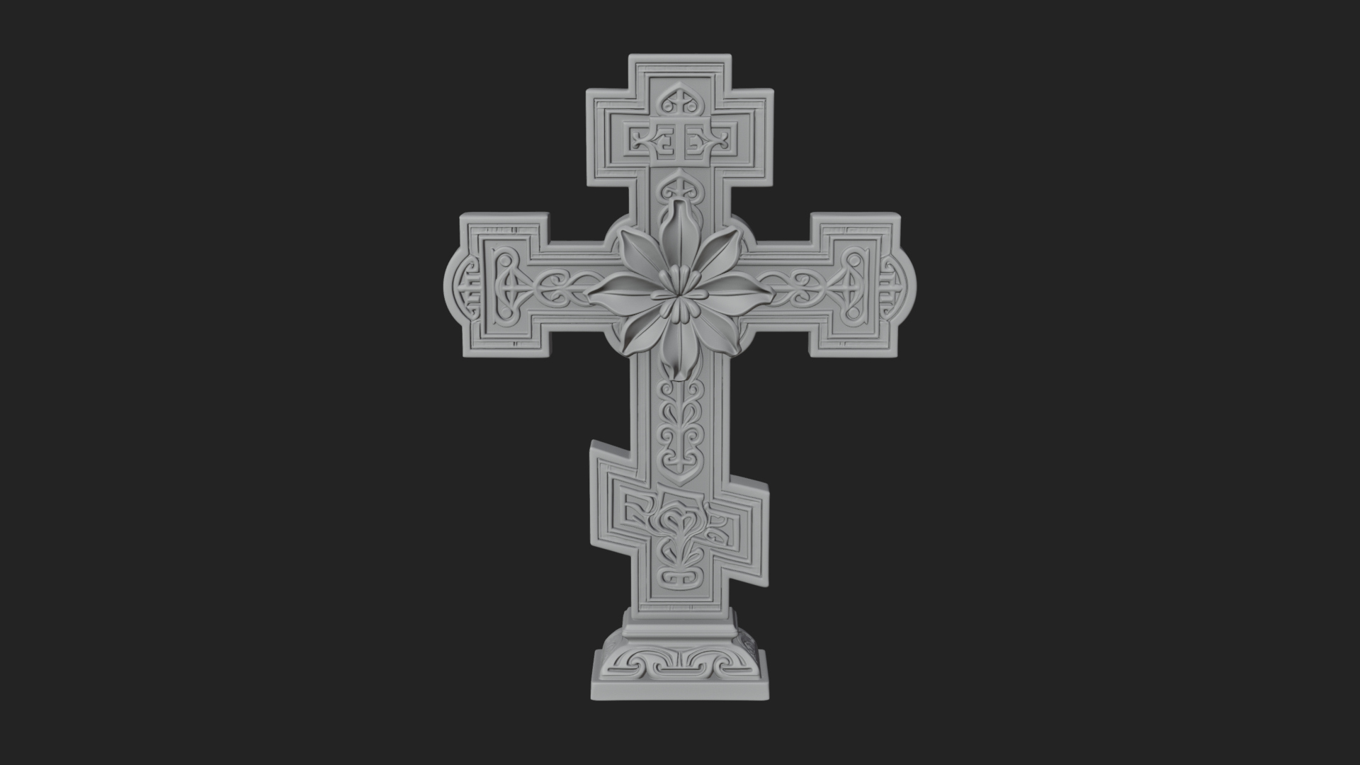 Carved Relief Wall Cross Design 478 3D Print Model 3D Model