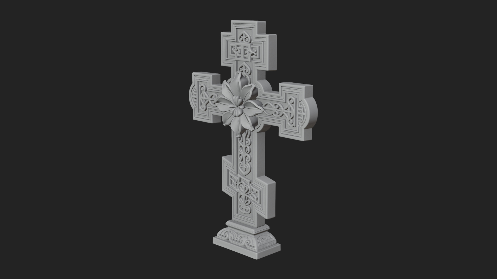 Carved Relief Wall Cross Design 478 3D Print Model 3D Model