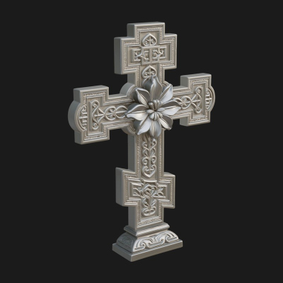 Carved Relief Wall Cross Design 478 3D Print Model