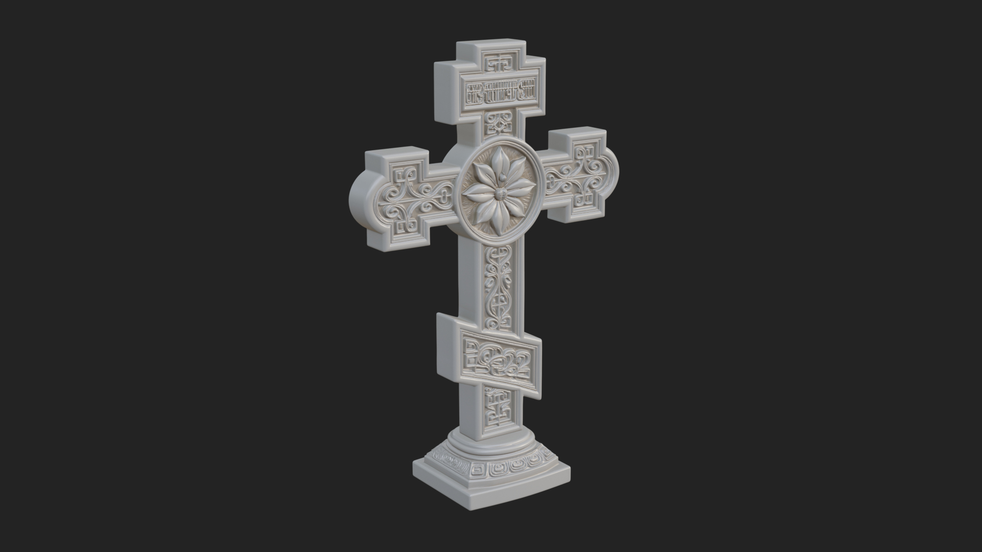 Carved Relief Wall Cross Design 479 3D Print Model 3D Model