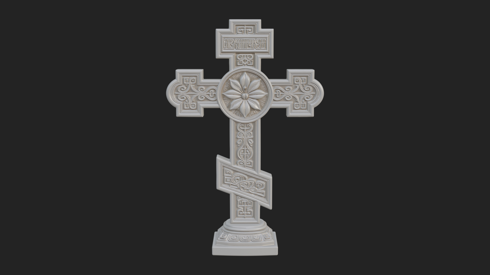 Carved Relief Wall Cross Design 479 3D Print Model 3D Model