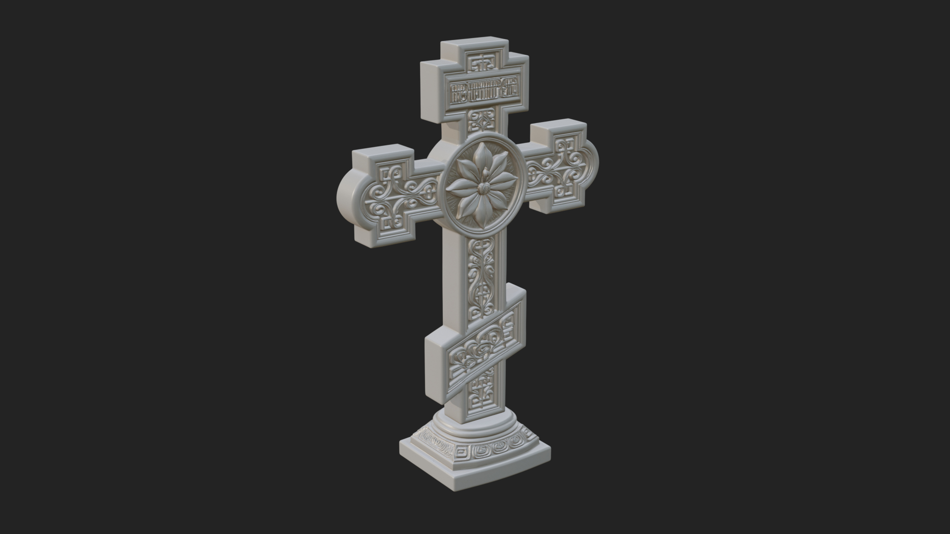 Carved Relief Wall Cross Design 479 3D Print Model 3D Model