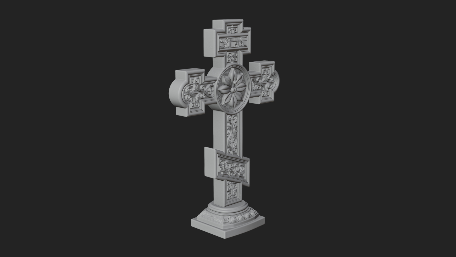 Carved Relief Wall Cross Design 479 3D Print Model 3D Model