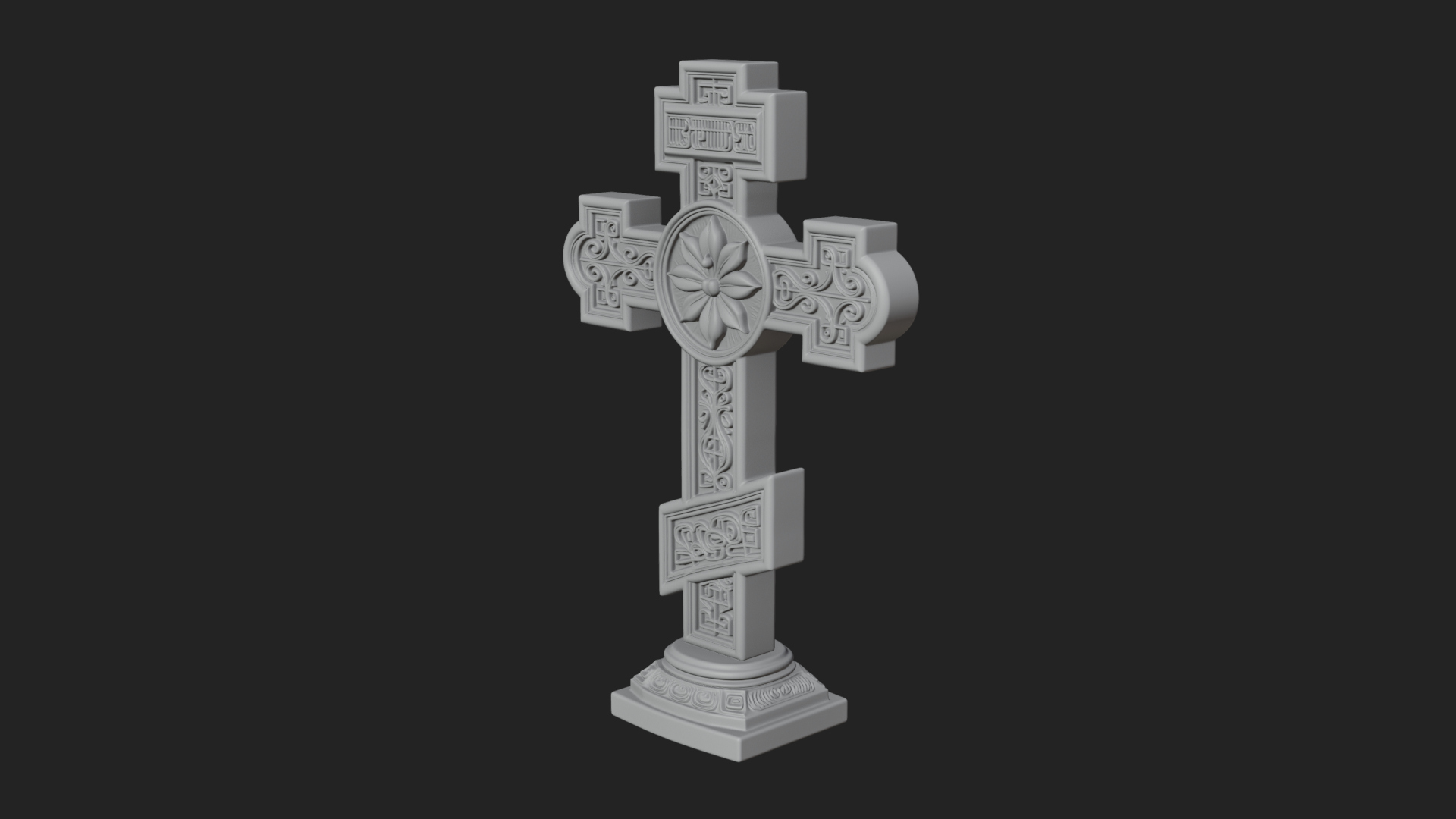 Carved Relief Wall Cross Design 479 3D Print Model 3D Model