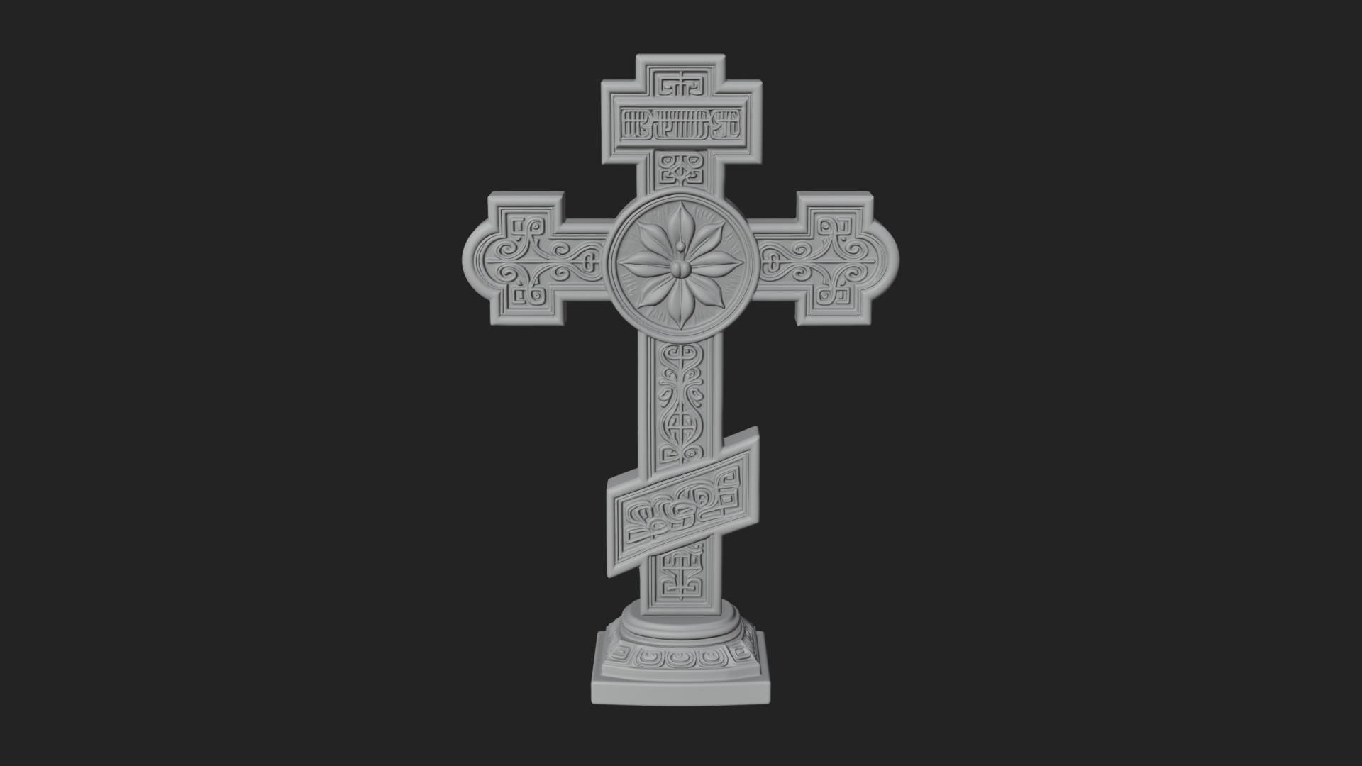 Carved Relief Wall Cross Design 479 3D Print Model 3D Model