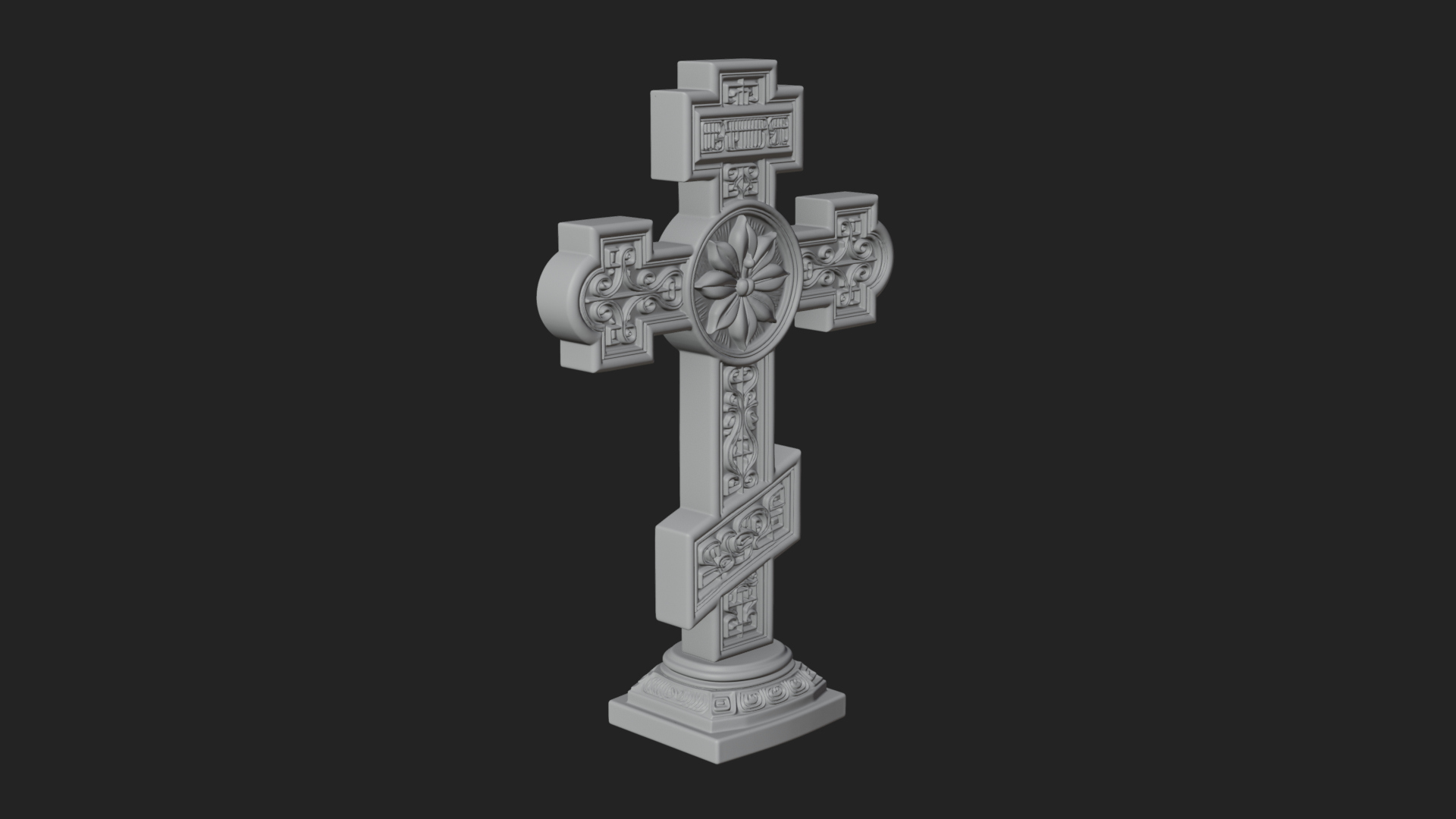 Carved Relief Wall Cross Design 479 3D Print Model 3D Model