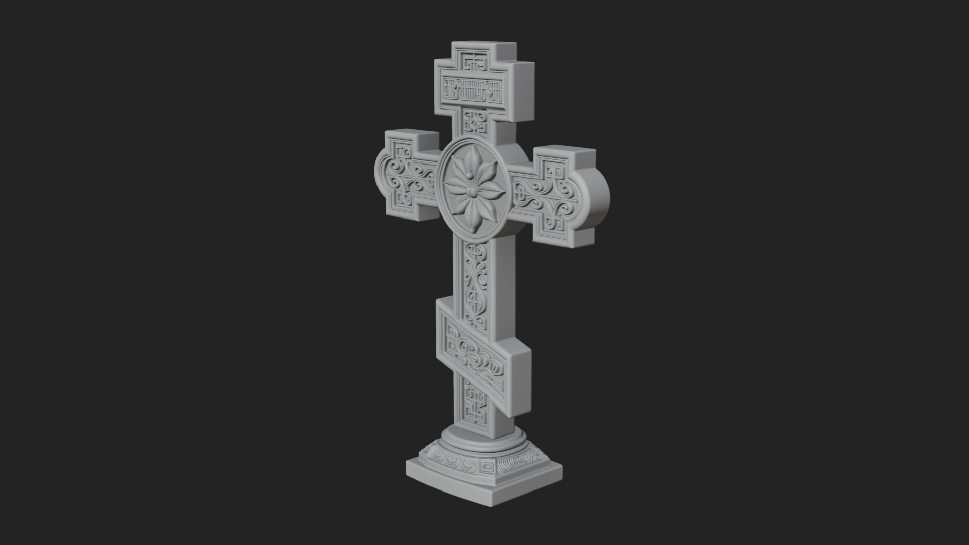 Carved Relief Wall Cross Design 479 3D Print Model 3D Model
