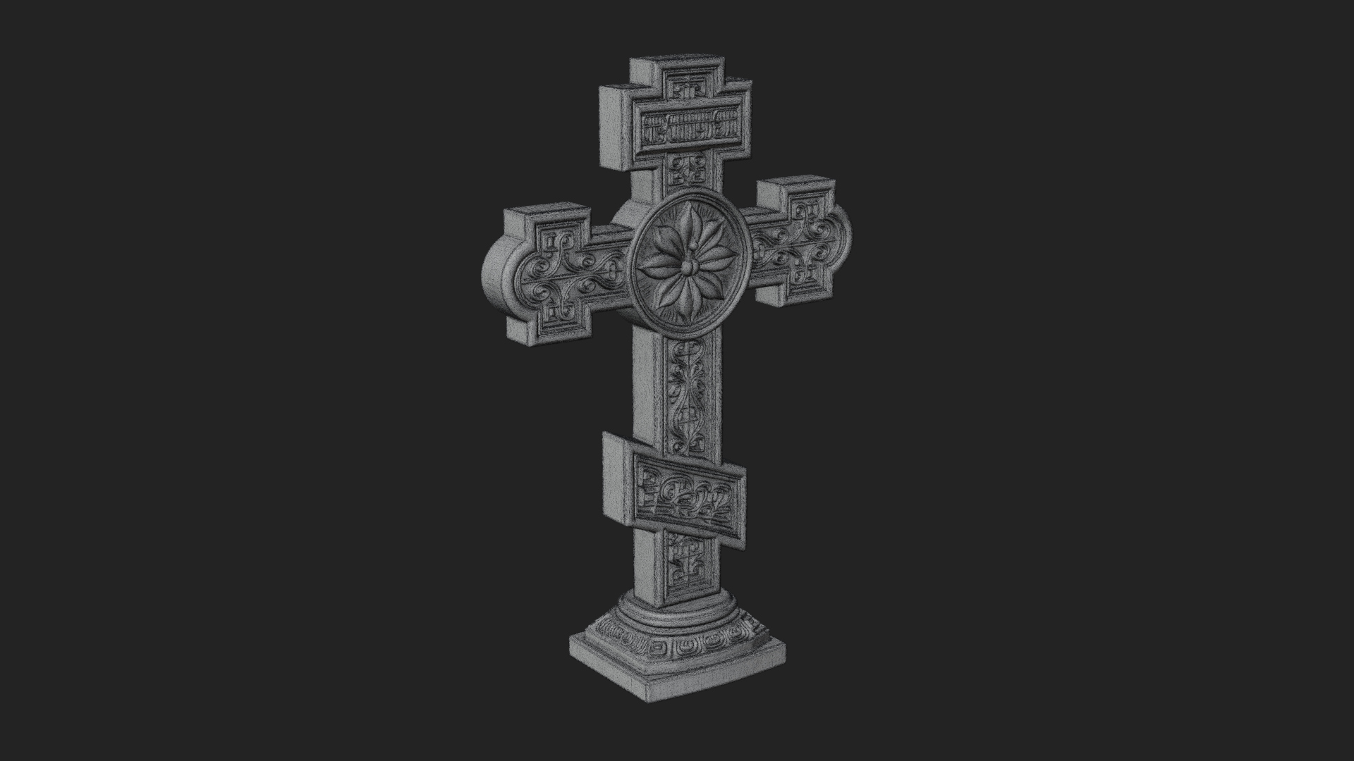 Carved Relief Wall Cross Design 479 3D Print Model 3D Model