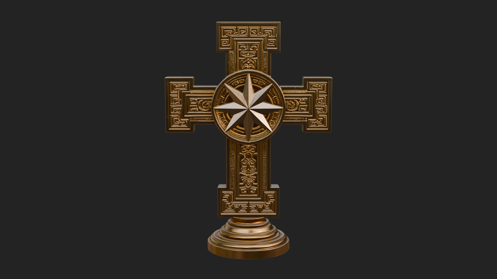 Carved Relief Wall Cross Design 48 3D Print Model 3D Model