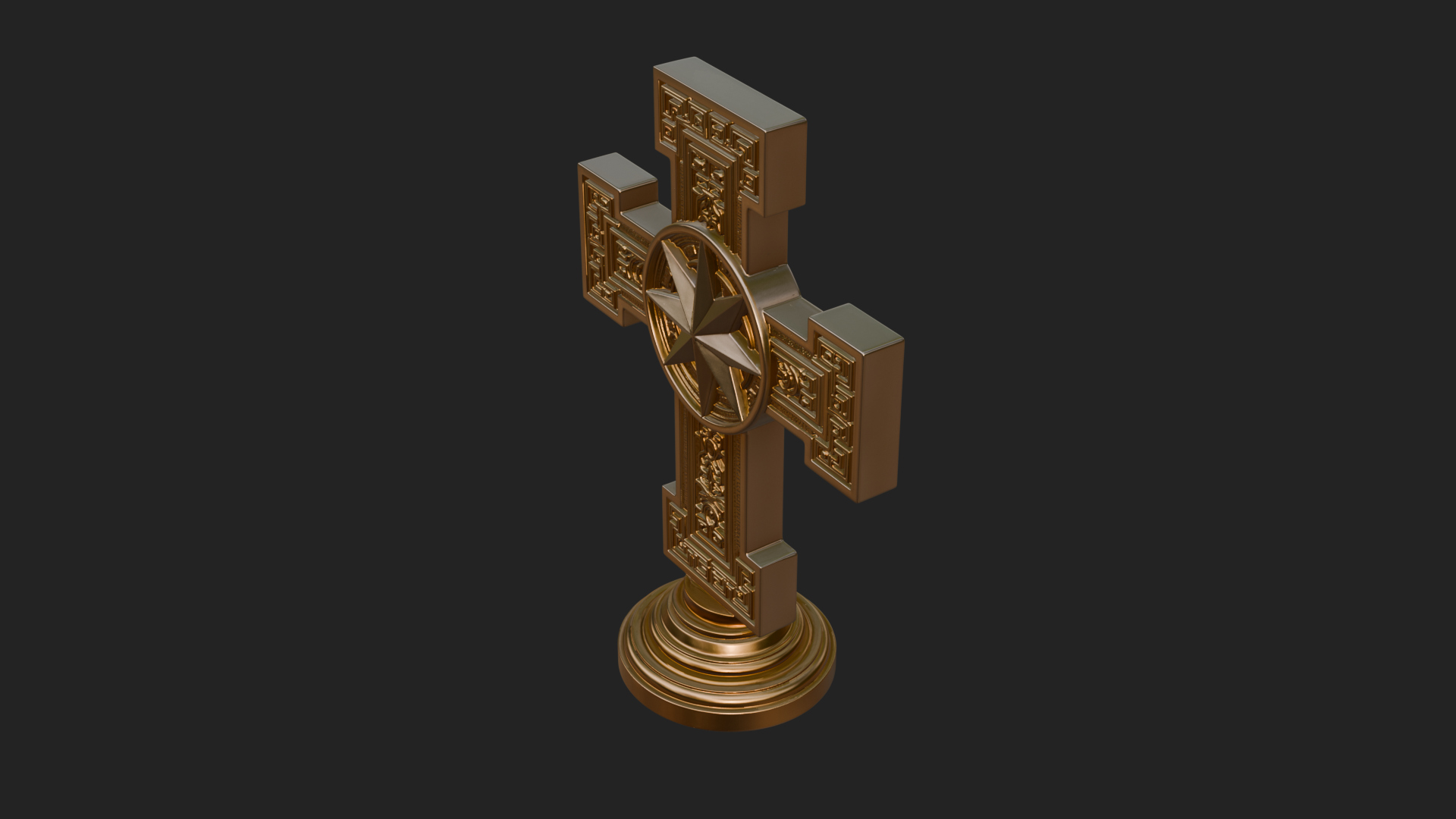 Carved Relief Wall Cross Design 48 3D Print Model 3D Model